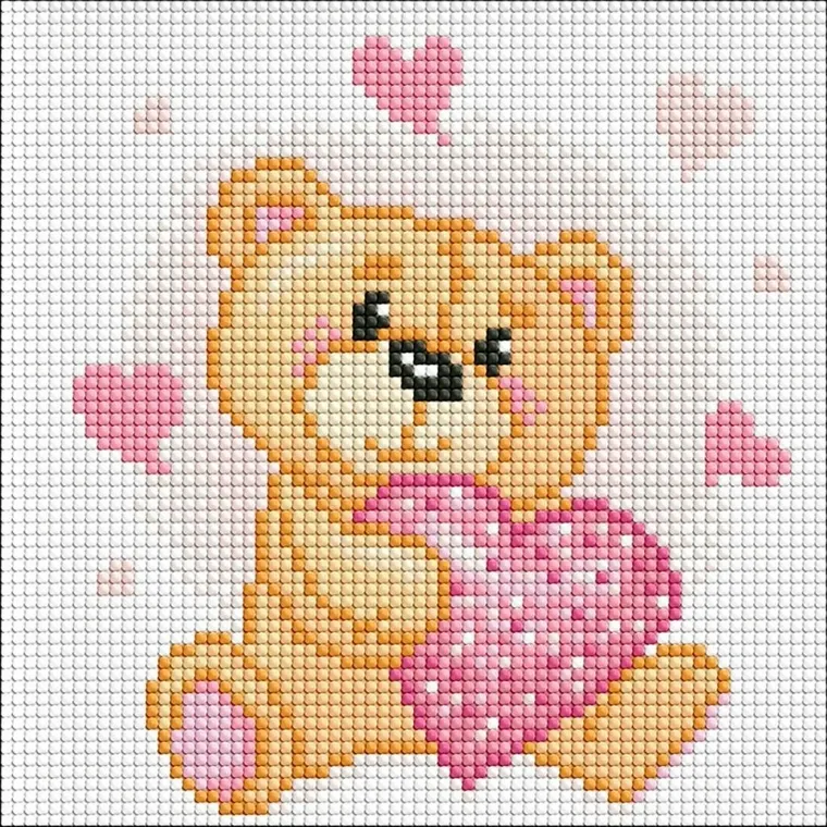 Ideyka, haft diamentowy, bez ramy, Mały niedźwiedź