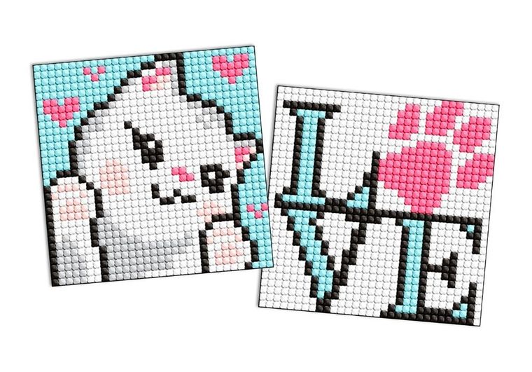 Ideyka, haft diamentowy, magnetyczny, uroczy kotek