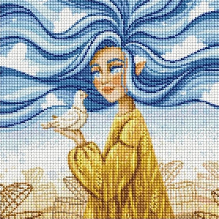 Ideyka, haft diamentowy, Niezależna piękność, 40-40 cm