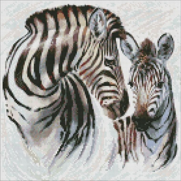 Ideyka, haft diamentowy, Pasiaste życie, 40-40 cm