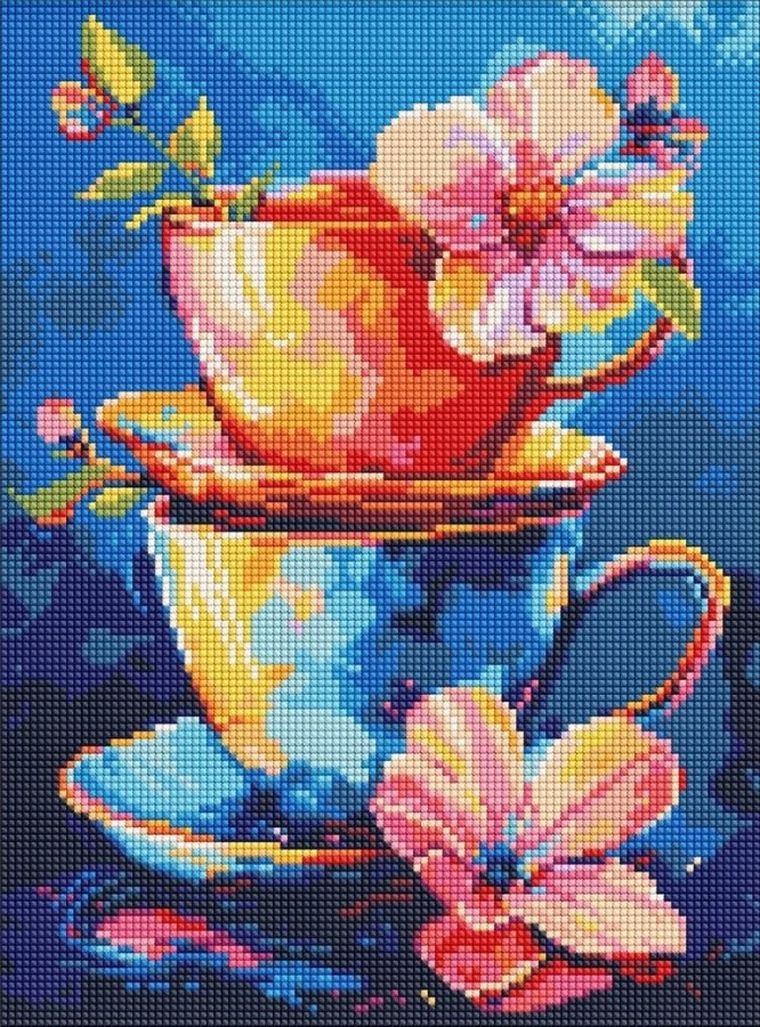 Ideyka, haft diamentowy, Sekret picia herbaty, 30-40 cm