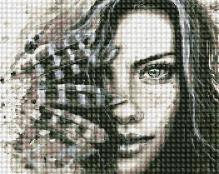 Ideyka, haft diamentowy, Wyrazisty wygląd, 40-50 cm