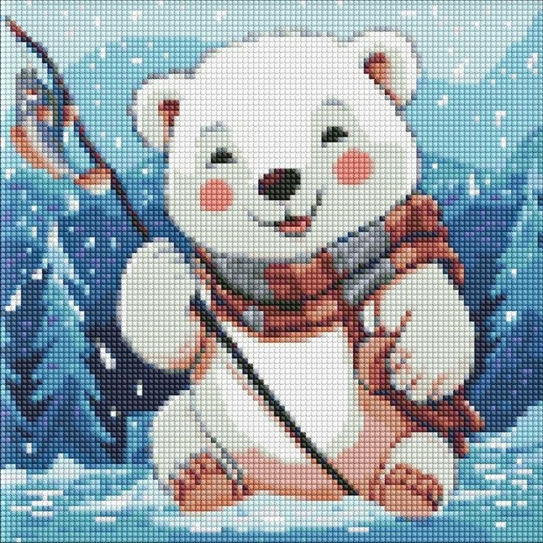 Ideyka, haft diamentowy, Zimowy połów, 30-30 cm