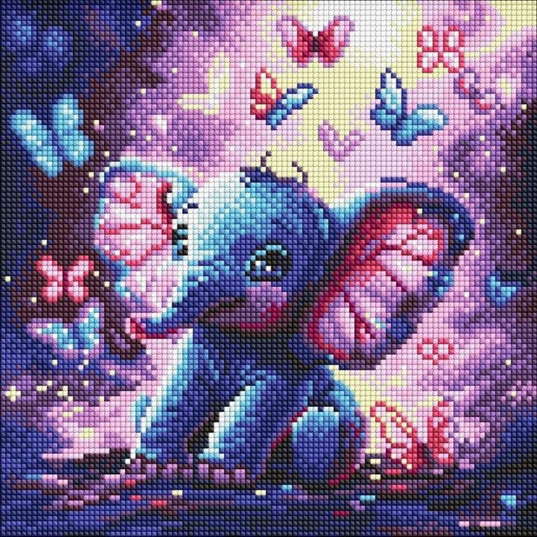 Ideyka, Kids, diamentowa mozaika, Beztroski słonik, 30-30