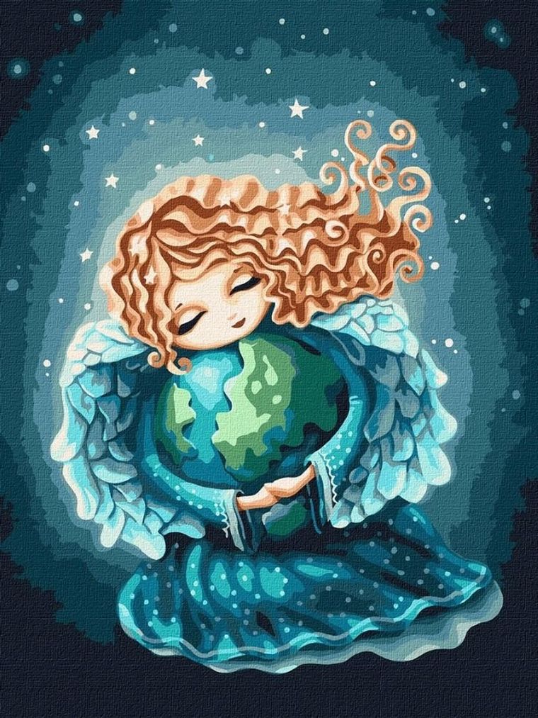 Ideyka, malowanie po numerach, Anioł ziemi, 30-40 cm