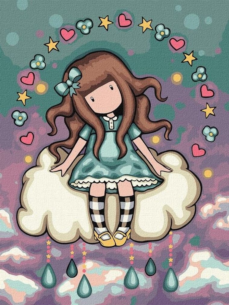 Ideyka, malowanie po numerach, April's Showers Kids