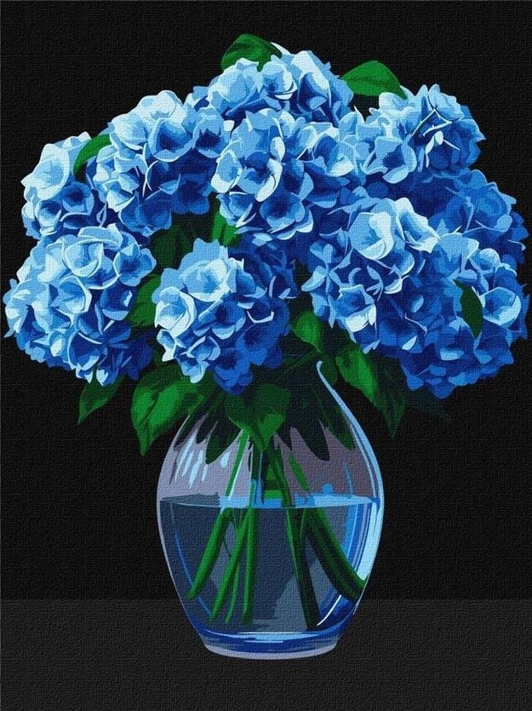 Ideyka, malowanie po numerach, Bukiet hortensji, 30-40 cm