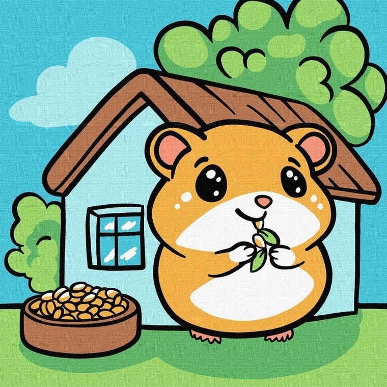 Ideyka, malowanie po numerach, Chomik Kids, 25-25 cm