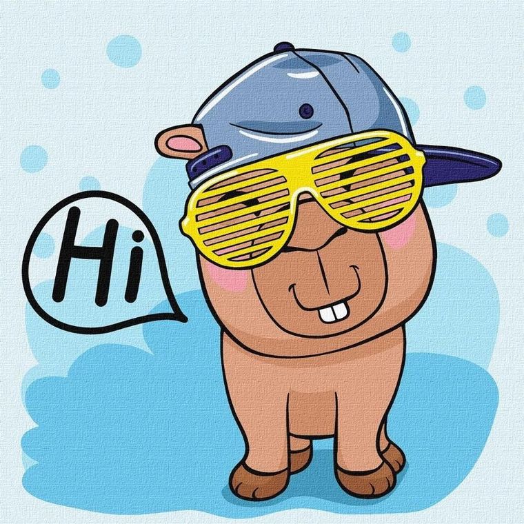 Ideyka, malowanie po numerach, Cześć, Kapibaro Kids