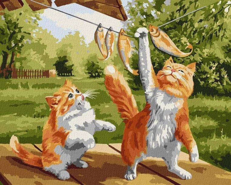 Ideyka, malowanie po numerach, Dobry połów, 40-50 cm