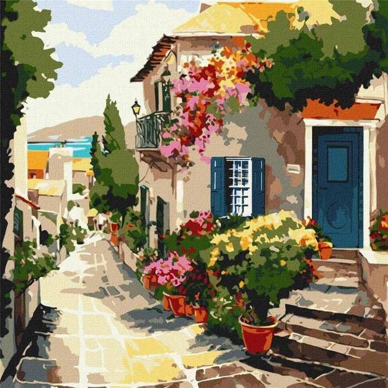 Ideyka, malowanie po numerach, Dom nad morzem, 40-40 cm