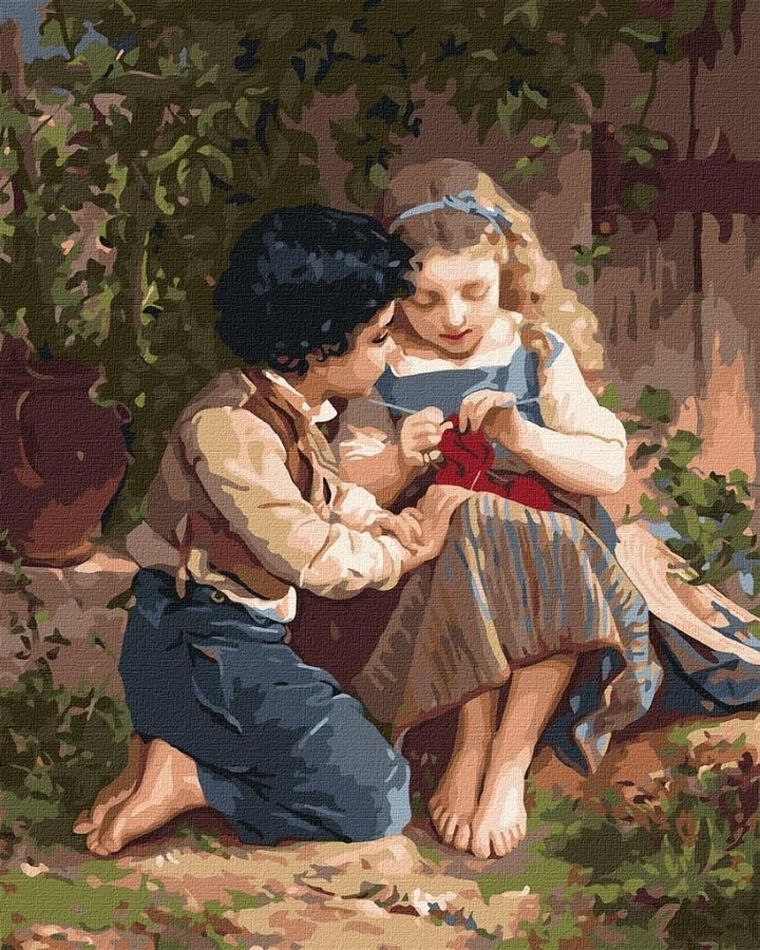 Ideyka, malowanie po numerach, Dwoje w ogrodzie, 40-50 cm