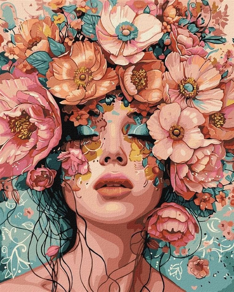 Ideyka, malowanie po numerach, Dziewczyna, 40-50 cm