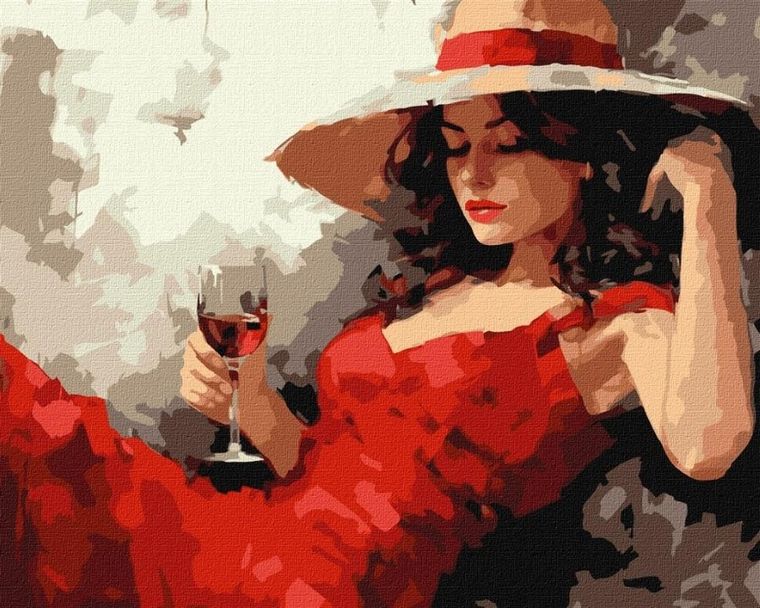 Ideyka, malowanie po numerach, Dziewczyna w kapeluszu