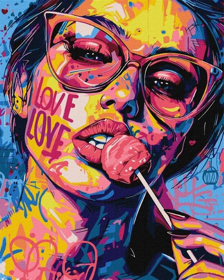 Ideyka, malowanie po numerach, Dziewczyna z cukierkiem