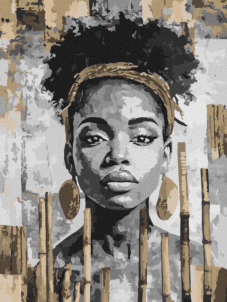 Ideyka, malowanie po numerach, Egzotyczny monochrom, 30-40 cm