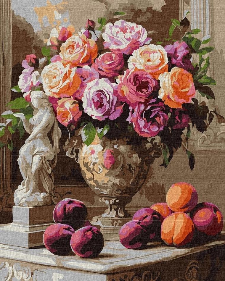 Ideyka, malowanie po numerach, Eleganckie róże, 40-50 cm