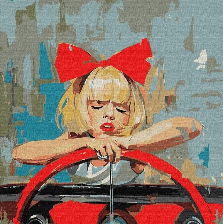 Ideyka, malowanie po numerach, Fajowa dziewczyna, 50-50 cm