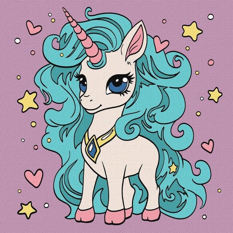 Ideyka, malowanie po numerach, Fantastyczny jednorożec