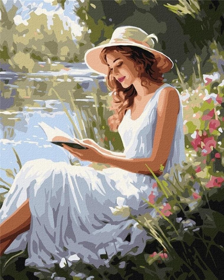 Ideyka, malowanie po numerach, Fascynująca lektura, 40-50 cm