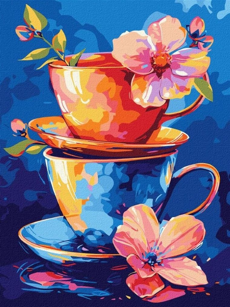 Ideyka, malowanie po numerach, Filiżanki, 30-40 cm