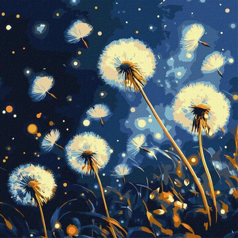 Ideyka, malowanie po numerach, Fruwające mlecze, 40-40 cm