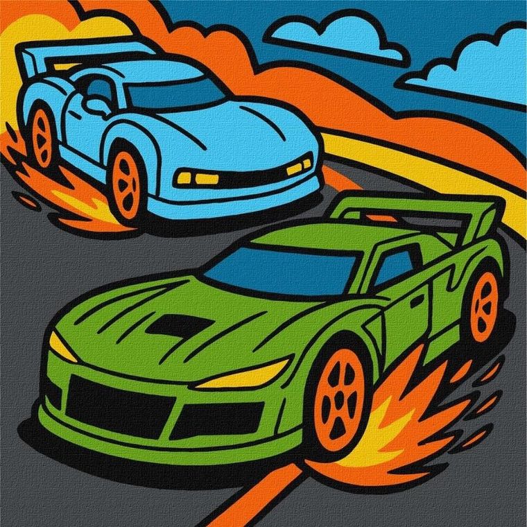 Ideyka, malowanie po numerach, Gorące wyścigi Kids