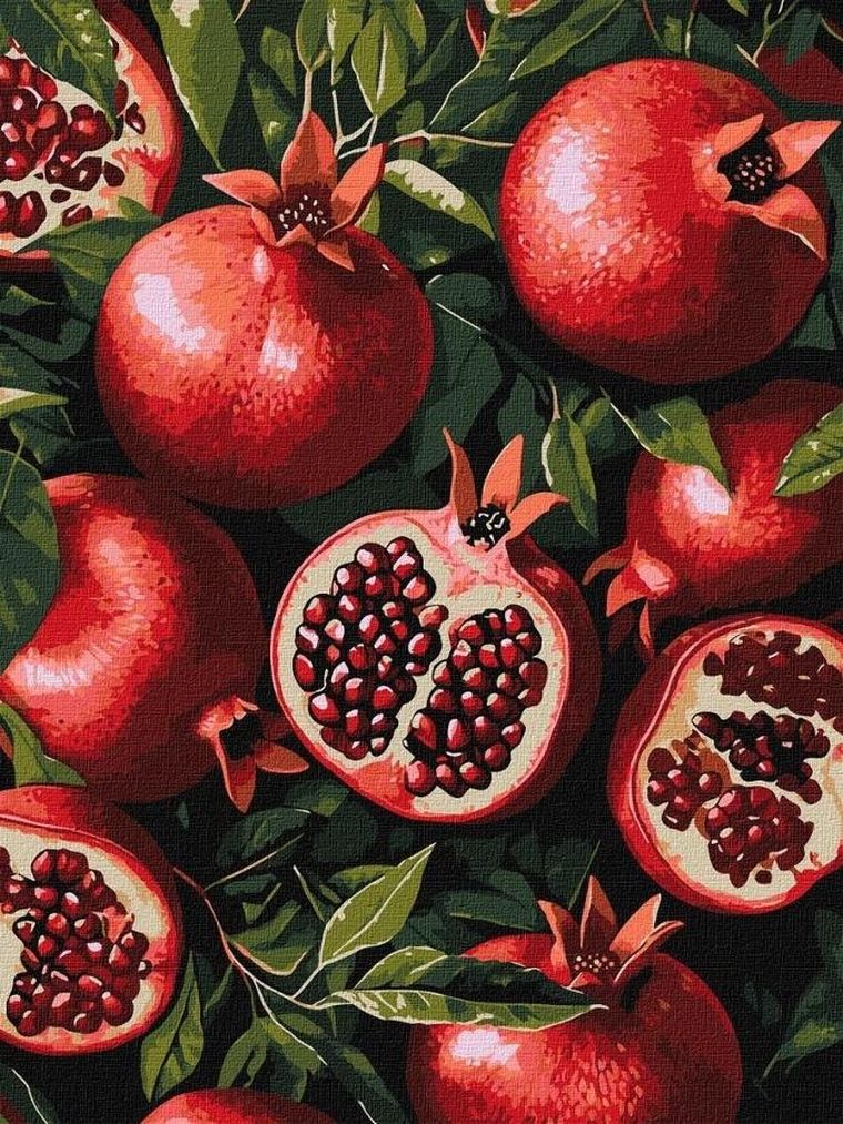 Ideyka, malowanie po numerach, Granat w sekcji, 30-40 cm