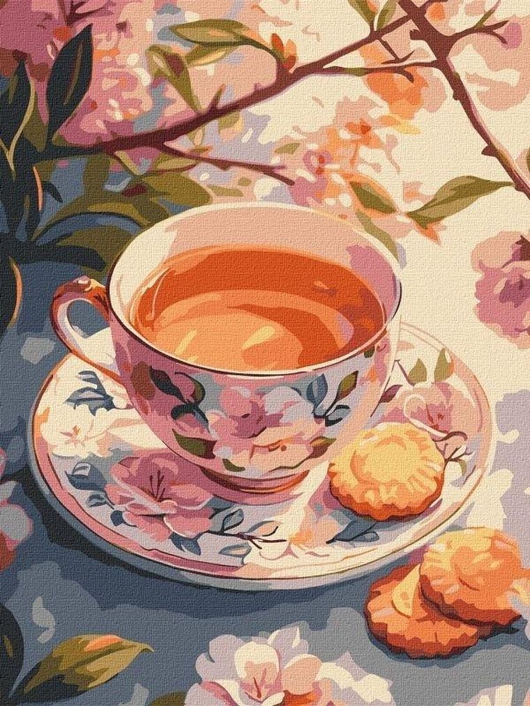 Ideyka, malowanie po numerach, Herbata kwiatowa, 30-40 cm