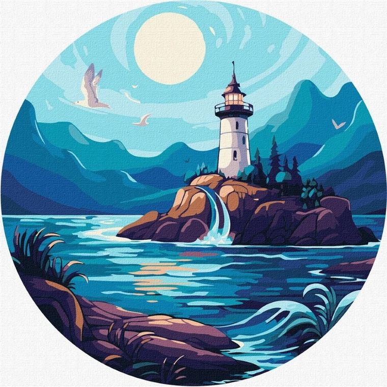 Ideyka, malowanie po numerach, Jasna latarnia morska, 26 cm