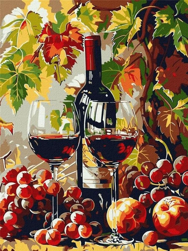 Ideyka, malowanie po numerach, Jesienne wino, 30-40 cm