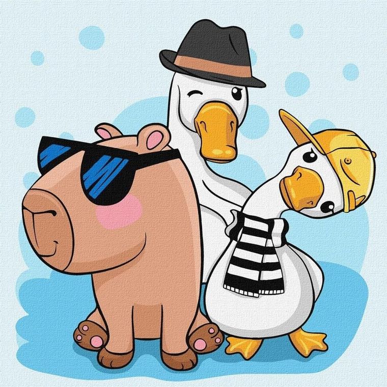Ideyka, malowanie po numerach, Kapibara i przyjaciele