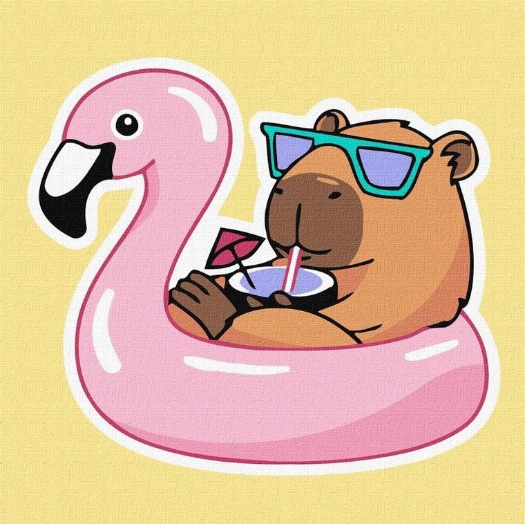 Ideyka, malowanie po numerach, Kapibara na wakacjach