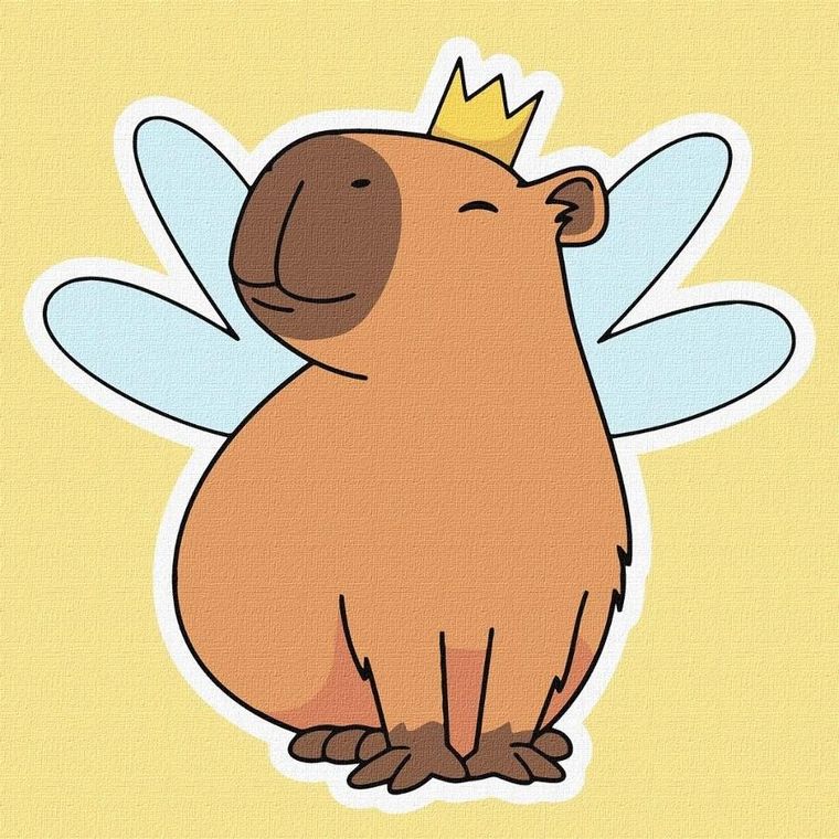 Ideyka, malowanie po numerach, Kapibara-wróżka