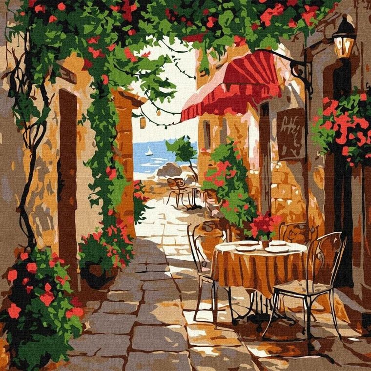 Ideyka, malowanie po numerach, Kawiarnia z meblami 30-30