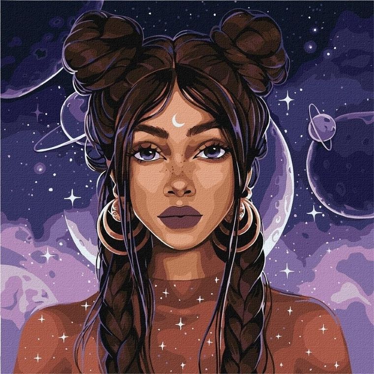Ideyka, malowanie po numerach, Kosmiczna dziewczyna