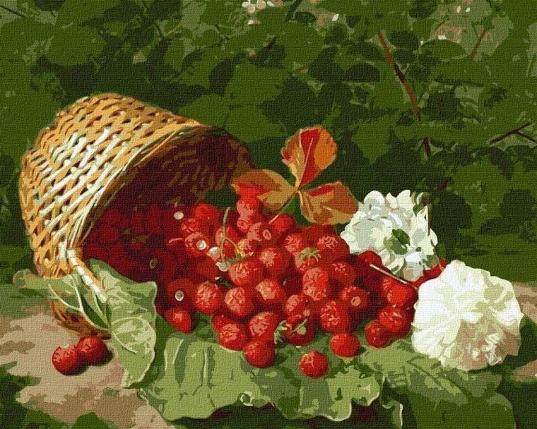 Ideyka, malowanie po numerach, koszyk z truskawką, 40-50 cm