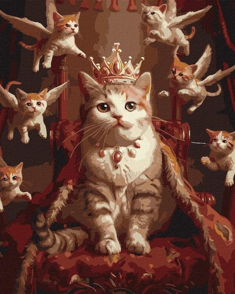 Ideyka, malowanie po numerach, Królewski kot, 40-50 cm