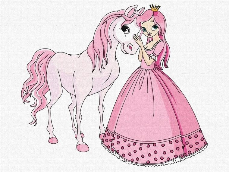 Ideyka, malowanie po numerach, Księżniczka, 30-40 cm