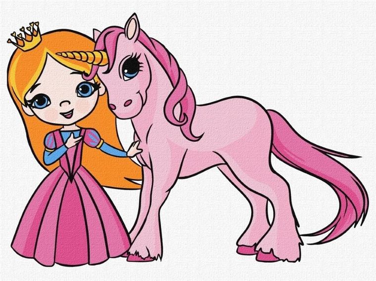 Ideyka, malowanie po numerach, Księżniczka., 30-40 cm