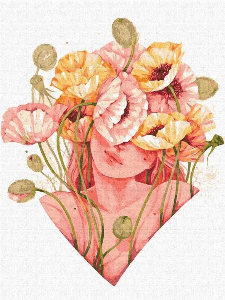 Ideyka, malowanie po numerach, kwiatowy dotyk, 30-40cm