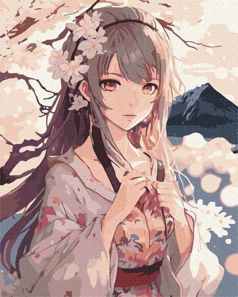 Ideyka, malowanie po numerach, Kwiaty Sakura, 40-50 cm