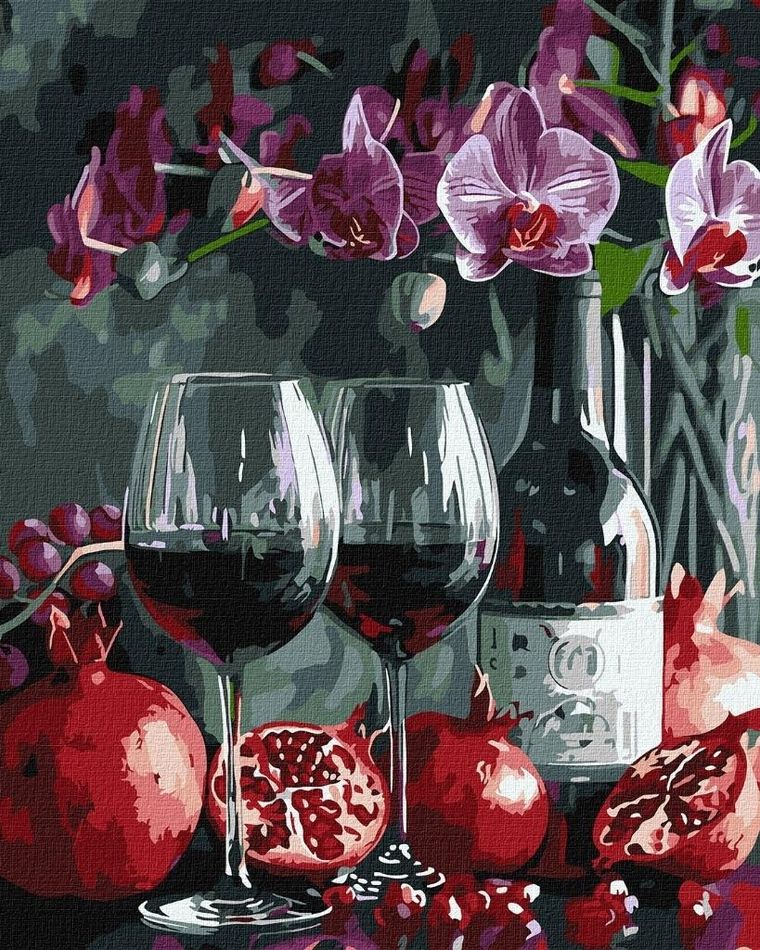 Ideyka, malowanie po numerach, Kwitnąca orchidea, 40-50 cm