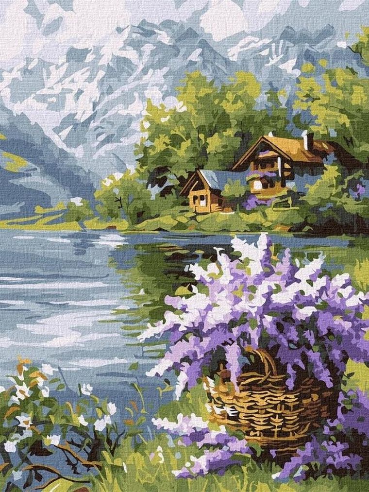 Ideyka, malowanie po numerach, Liliowy kosz, 30-40 cm