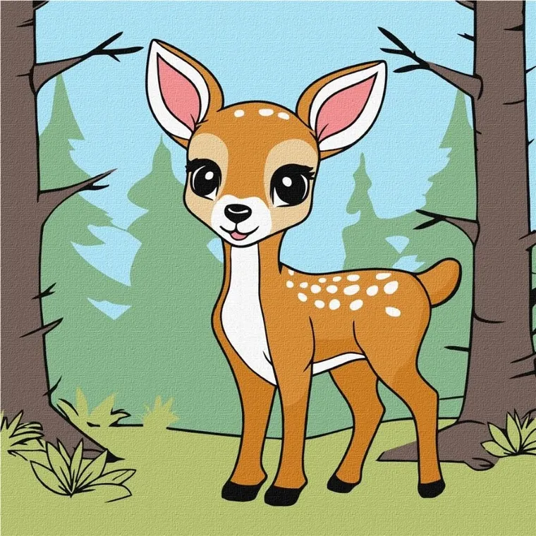 Ideyka, malowanie po numerach, Magiczny jeleń, 25-25 cm