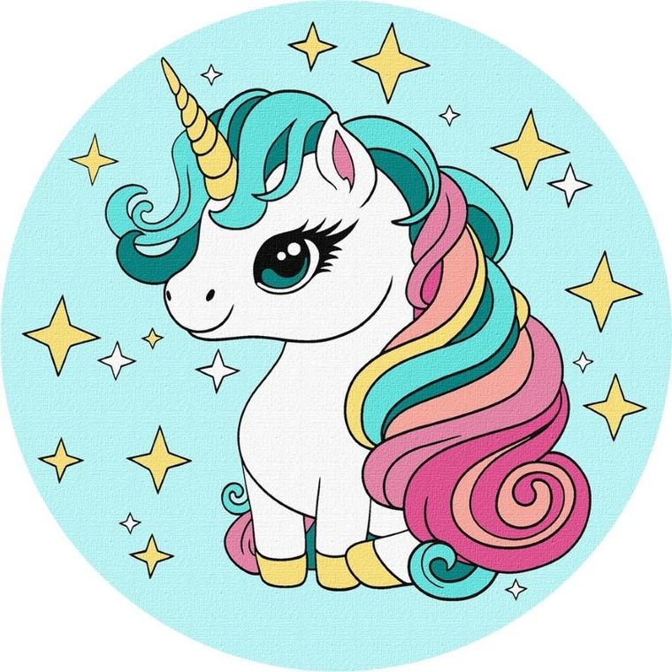 Ideyka, malowanie po numerach, Mały jednorożec, 19 cm
