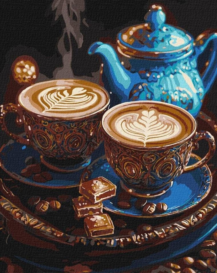 Ideyka, malowanie po numerach, Melodia kawy metal, 40-50 cm