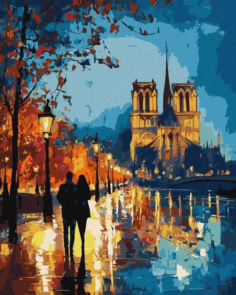 Ideyka, malowanie po numerach, metallic, Nocny spacer, 40-50 cm