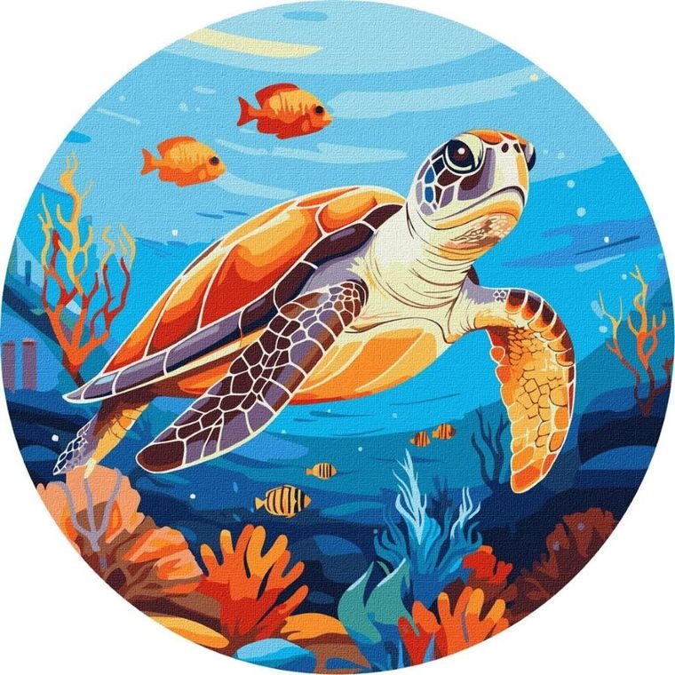 Ideyka, malowanie po numerach, Mieszkańcy oceanu, 26 cm