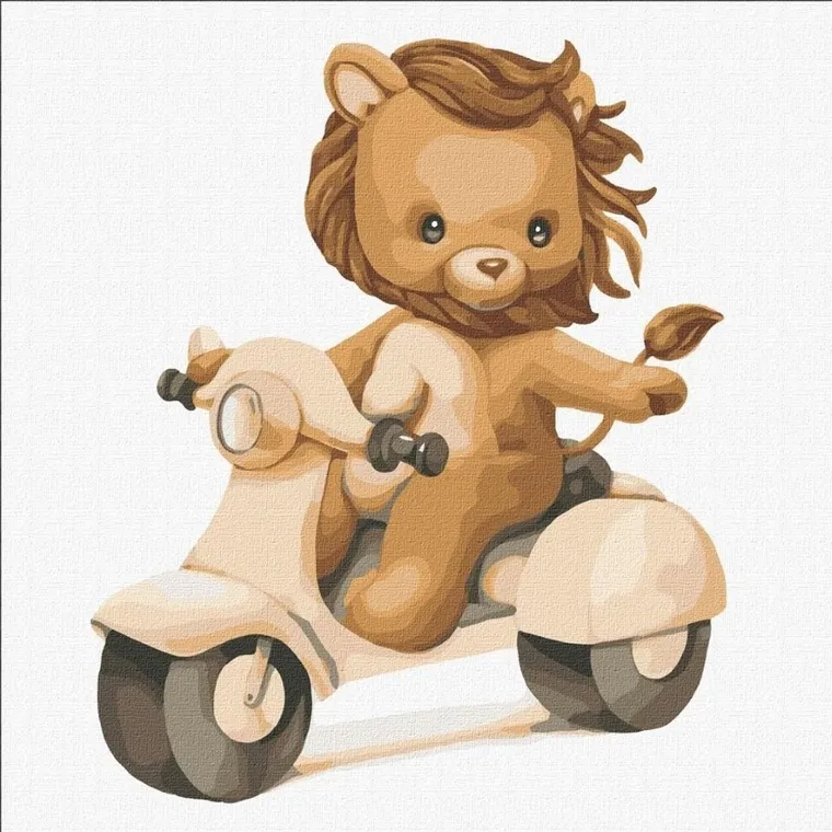 Ideyka, malowanie po numerach, Motocyklista, 30-30 cm